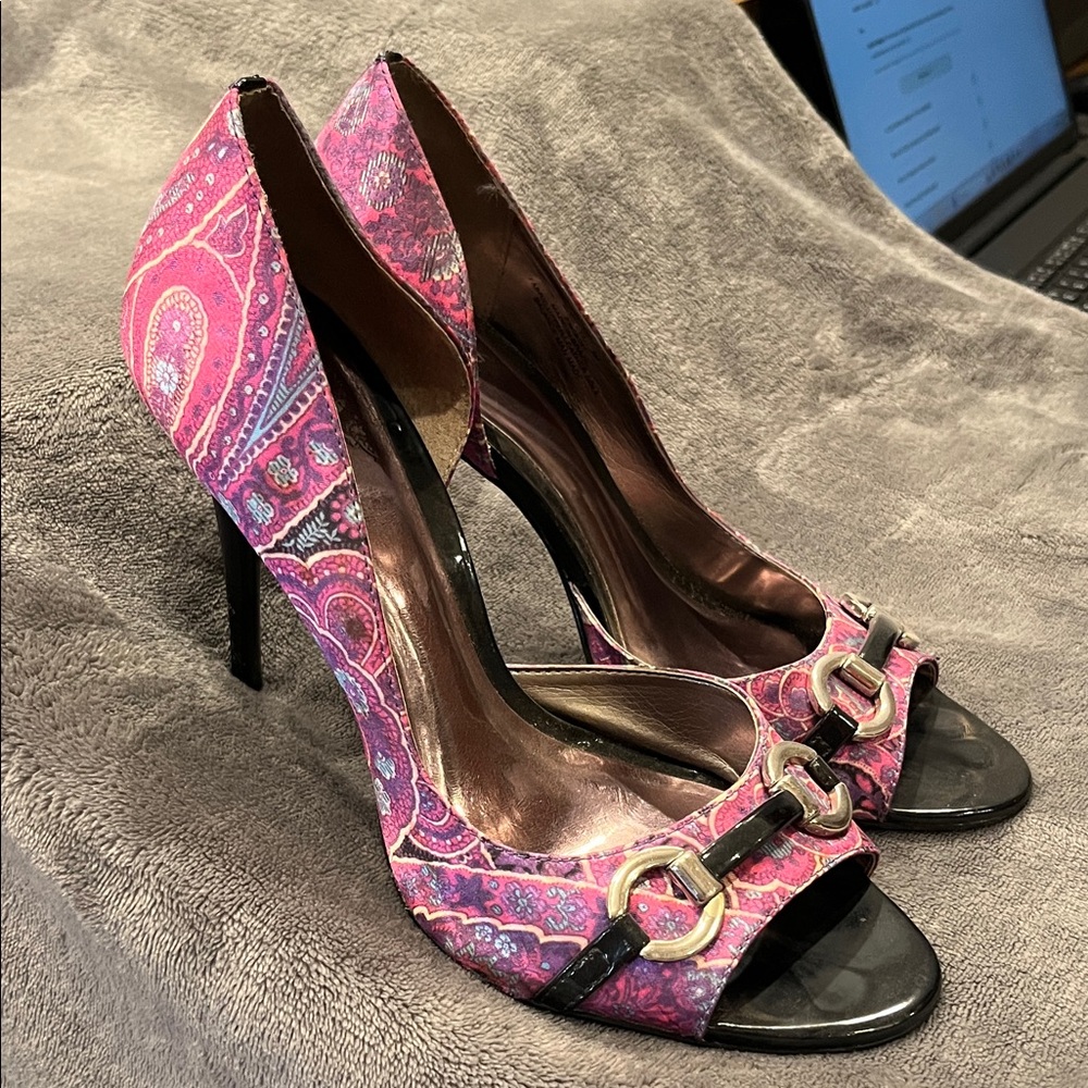 Women's Pink and Black Heels